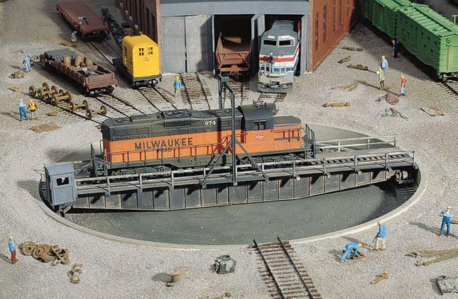 Walthers Cornerstone 933-3171 | 90' Turntable Building Kit - Pit Diameter: 13-3/16" 33cm; Bridge Holds Loco Up To 12-3/8" 30.9cm | HO Scale