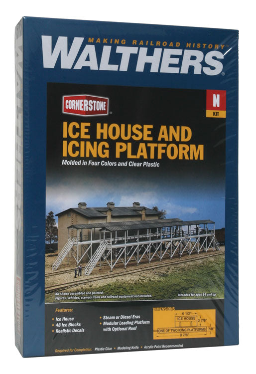 Walthers Cornerstone 933-3245 | Ice House & Icing Platform - Building Kit | N Scale