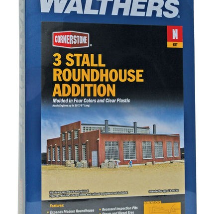 Walthers Cornerstone 933-3261 | Modern Roundhouse 3 Add-On Stalls - Building Kit | N Scale