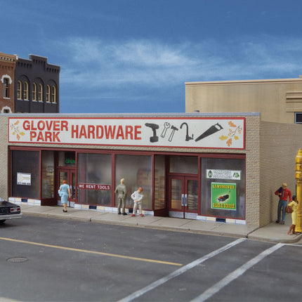Walthers Cornerstone 933-3465 Glover Park Hardware HO Scale - assembled storefront model