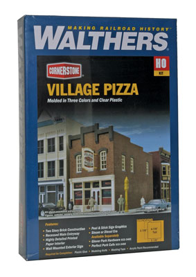 Walthers Cornerstone 933-3469 Village Pizza Building Kit HO Scale - box front