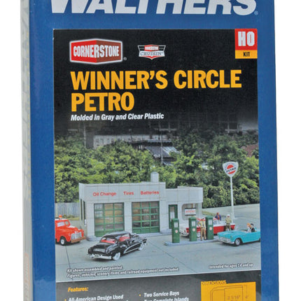 Walthers Cornerstone 933-3479 Winner's Circle Petro Gas Station Kit HO Scale - box front