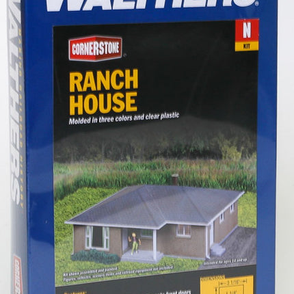 Walthers Cornerstone 933-3838 | Brick Ranch House - Building Kit | N Scale