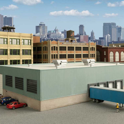 Walthers Cornerstone 933-3856 Modern Transload Terminal N Scale - assembled model with truck dock