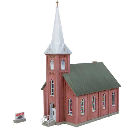 Walthers Cornerstone 933-3858 | Brick Church - Plastic Building Kit | N Scale