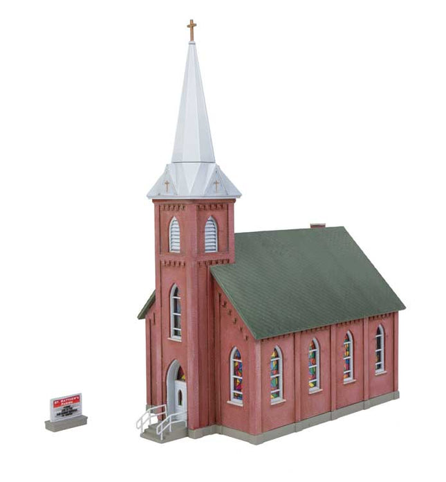 Walthers Cornerstone 933-3858 | Brick Church - Plastic Building Kit | N Scale