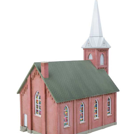 Walthers Cornerstone 933-3858 | Brick Church - Plastic Building Kit | N Scale