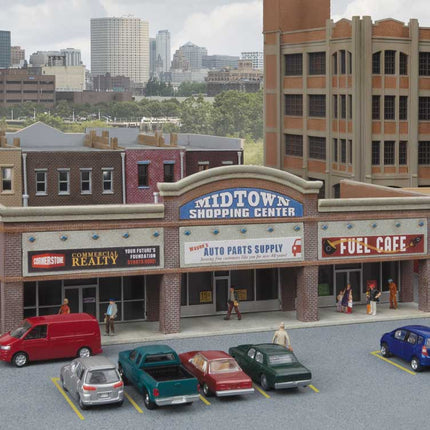 Walthers Cornerstone 933-3891 | Modern Shopping Center I - Building Kit | N Scale