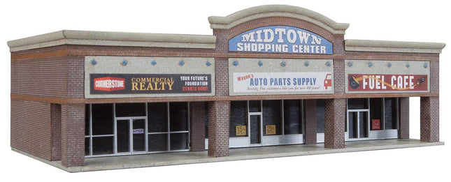 Walthers Cornerstone 933-3891 | Modern Shopping Center I - Building Kit | N Scale