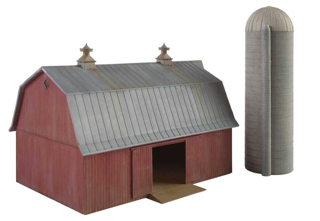 Walthers Cornerstone 933-3892 | Meadowhead Barn and Silo - Building Kit | N Scale