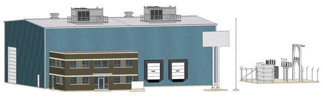 Walthers Ford Stamping Plant HO scale model kit showcasing industrial architecture and factory details.