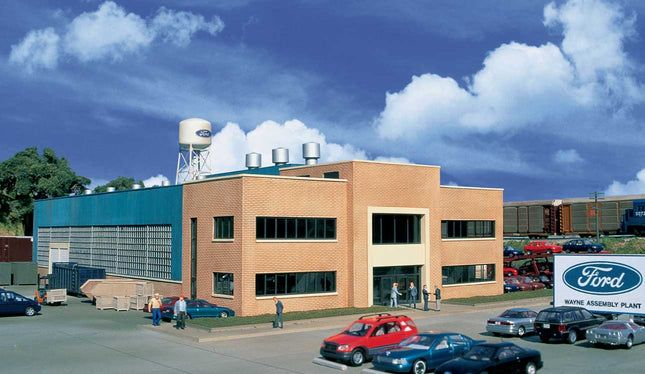 Walthers HO scale Ford Automotive Assembly Plant kit model building with vintage details and realistic design.