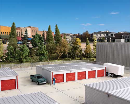 Walthers Cornerstone 933-4205 | Self-Storage Facility Kit | HO Scale