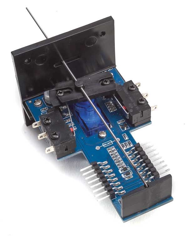 Walthers Controls 942-101 vertical mount switch machine for model railroads, compatible with HO and N scales.
