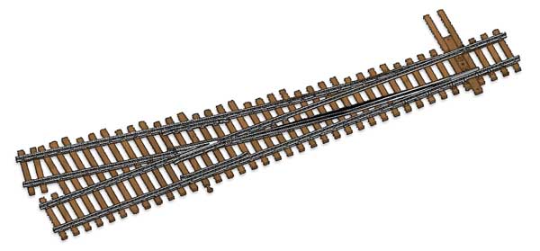 WalthersTrack 10016 Code 100 Nickel Silver DCC-Friendly #5 Turnout Right Hand HO scale