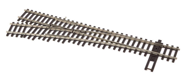 WalthersTrack DCC Friendly Number 4 Left Hand Turnout, Code 83 Nickel Silver for HO Scale model train layout.