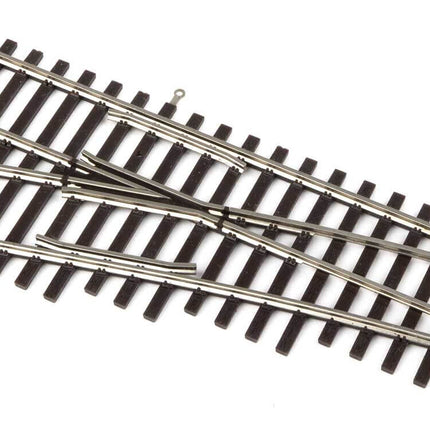 WalthersTrack 948-83013 HO Scale Code 83 nickel silver left hand turnout with realistic ties and detailed spike and tie plates.