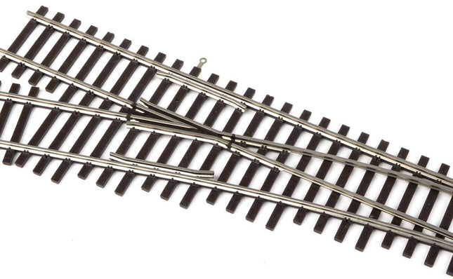 WalthersTrack 948-83013 HO Scale Code 83 nickel silver left hand turnout with realistic ties and detailed spike and tie plates.