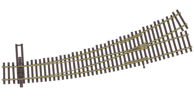 WalthersTrack 83067 Code 83 Nickel Silver DCC-Friendly Curved Turnout - 24 and 36" Radii Left Hand HO scale