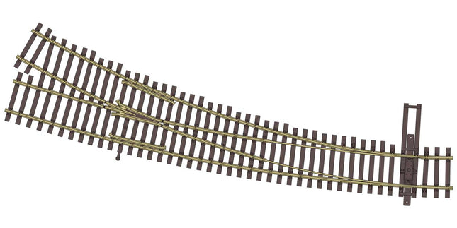 WalthersTrack 83068 Code 83 Nickel Silver DCC-Friendly Curved Turnout - 24 and 36" Radii Right Hand HO scale