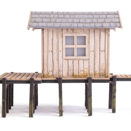 Walthers SceneMaster 949-4110 | Fisherman's Shanty - Laser-Cut Wood Kit | HO Scale