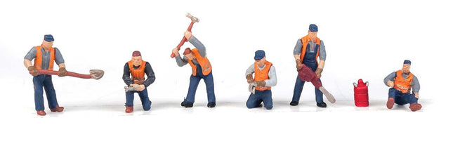 Walthers SceneMaster 949-6066 | Railroad Track Workers - 6 Figures | HO Scale