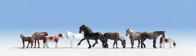 Walthers SceneMaster 949-6074 | Majestic Horses - 9 Figures | HO Scale