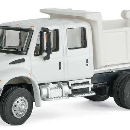 Walthers 949-11634 International 4300 crew cab dump truck MOW white HO scale assembled vehicle