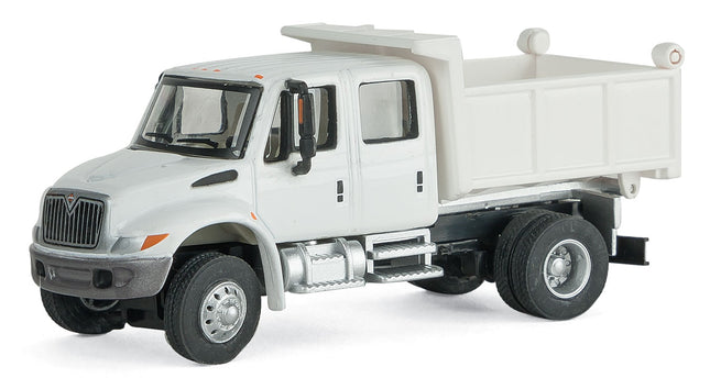 Walthers 949-11634 International 4300 crew cab dump truck MOW white HO scale assembled vehicle