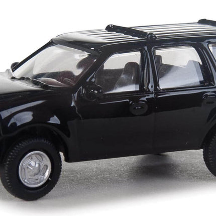 Walthers SceneMaster Ford Expedition SSV model vehicle in unmarked black, perfect for HO scale layouts.