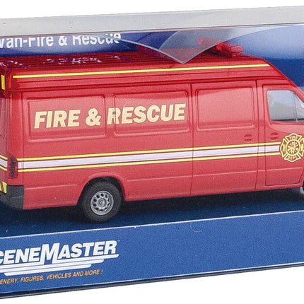 Walthers SceneMaster 949-12204 | Service Van - Fire and Rescue (red, white, yellow) | HO Scale
