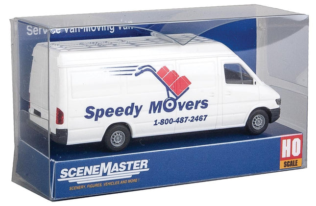 Walthers SceneMaster 949-12206 | Service Van - Speedy Movers (white, blue, red) | HO Scale