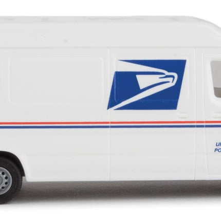 Walthers SceneMaster 949-12208 | Delivery Van - United States Postal Service (white, blue, red; "We Deliver For You" Slogan) - Assembled | HO Scale