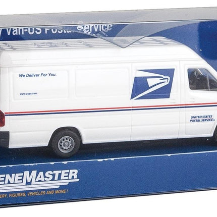 Walthers SceneMaster 949-12208 | Delivery Van - United States Postal Service (white, blue, red; "We Deliver For You" Slogan) - Assembled | HO Scale