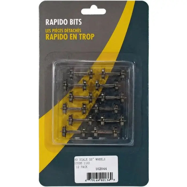 Rapido Trains 102044 HO Scale RP25 Metal Wheelsets 12-Pack