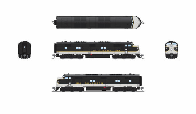 Broadway Limited 10232 EMD E7A Southern Railway #2906 Paragon4 Sound N Scale - side view