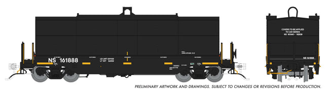 Rapido 1128007A HO scale Greenbrier transverse coil car in Norfolk Southern black with no logo
