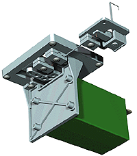 Circuitron 800-6100 remote tortoise mount for model trains, showing detachable components and multi-scale compatibility.