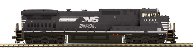 MTH Premier Dash-8 Diesel Engine Norfolk Southern #8398 model in O Scale on railroad track.