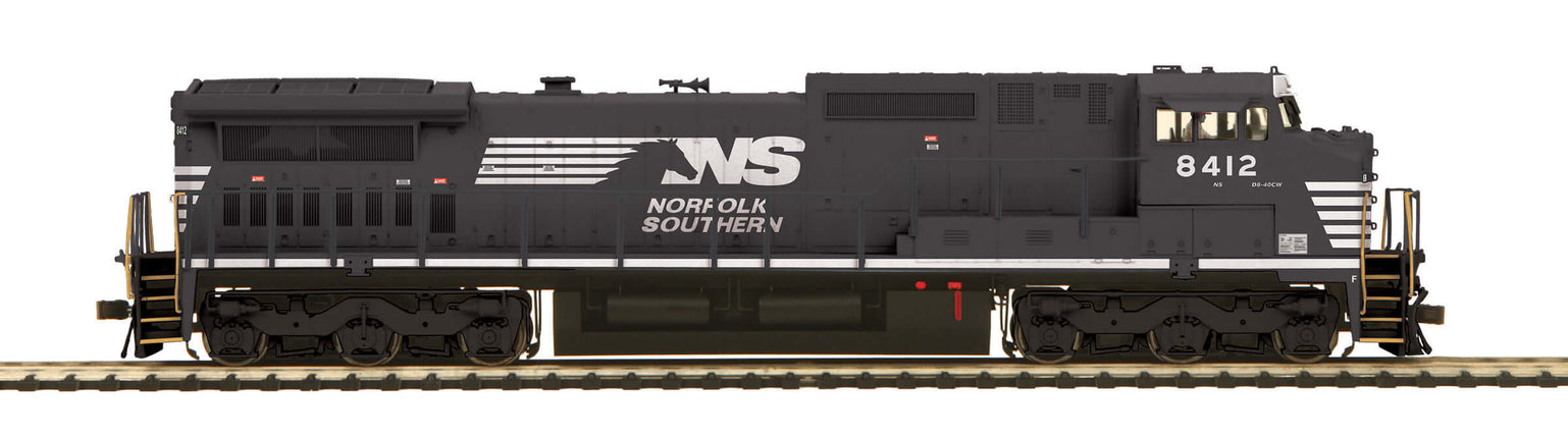 Norfolk Southern Dash-8 Diesel Engine #8412 model in O scale for pre-order, featuring Proto-Sound 3.0 technology.