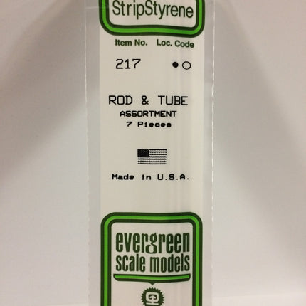 Evergreen 217 White Styrene Rod and Tube Assortment All Scales - package