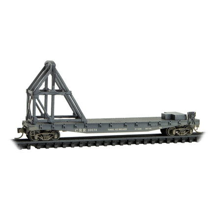 Micro Trains 993 02 249 | 50' Fishbelly-Side Flatcar w/Ice Breaker Kit 3-Pack - Ready to Run - Foam Case - Clinchfield #10124, 10133, 10131 | N Scale