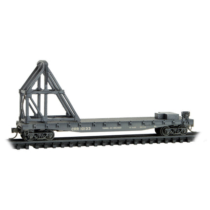 Micro Trains 993 02 249 | 50' Fishbelly-Side Flatcar w/Ice Breaker Kit 3-Pack - Ready to Run - Foam Case - Clinchfield #10124, 10133, 10131 | N Scale