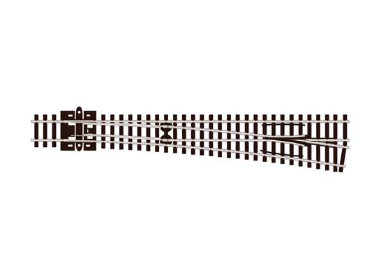 Peco SL-E388 Turnout #8 Code 80, Long, 36" Radius Diverging Route Right Hand, Electrofrog N scale