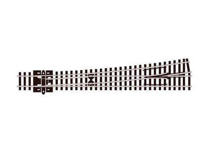 Peco SL-E389 Turnout #8 Code 80, Long, 36" Radius Diverging Route Left Hand, Electrofrog N scale