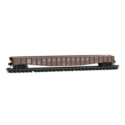 Micro-Trains N Scale Rock Island 65' Mill Gondola model train freight car with detailed design and accurate graphics.