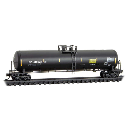 Micro-Trains Canadian Pacific 56' Tank Car #415623 model in N Scale, detailed design for fuel loading.