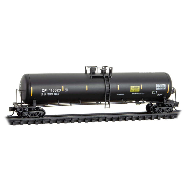 Micro-Trains Canadian Pacific 56' Tank Car #415623 model in N Scale, detailed design for fuel loading.