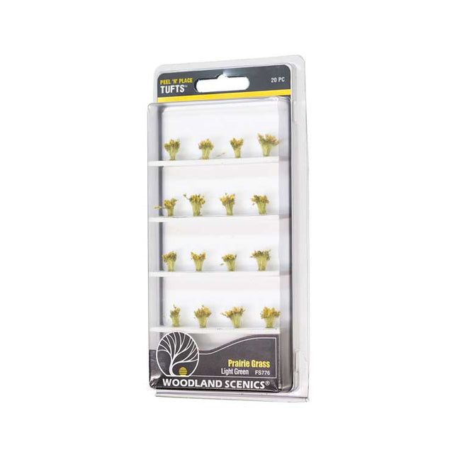 Woodland Scenics FS776 Lt Green Prairie Grass Peel n Place Tufts 20 pcs