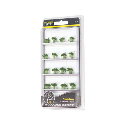 Woodland Scenics FS778 | Dark Green Prairie Grass - Peel 'n' Place Tufts 20 pcs | Any Scale